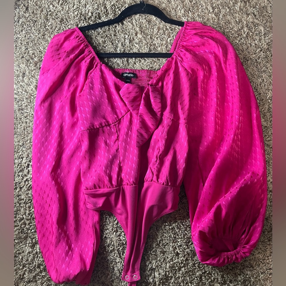 Hot pink leotard Express women’s blouse